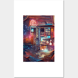 The Coffee Neon Wonderland| Cyber city coffee Posters and Art